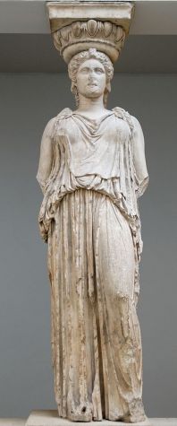 Ancient Greek statue showing women's clothing