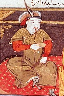 Painting of Hulagu Khan by Rashid-al-Din Hamadani, early 14th century
