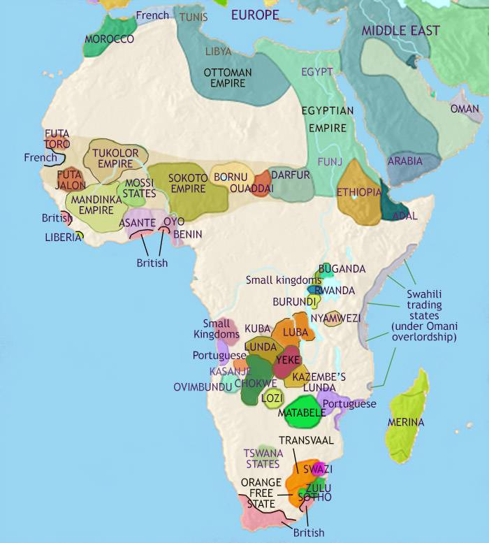 Map of Africa, 1871: 19th Century History | TimeMaps