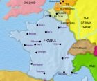 Map of France at 1914CE