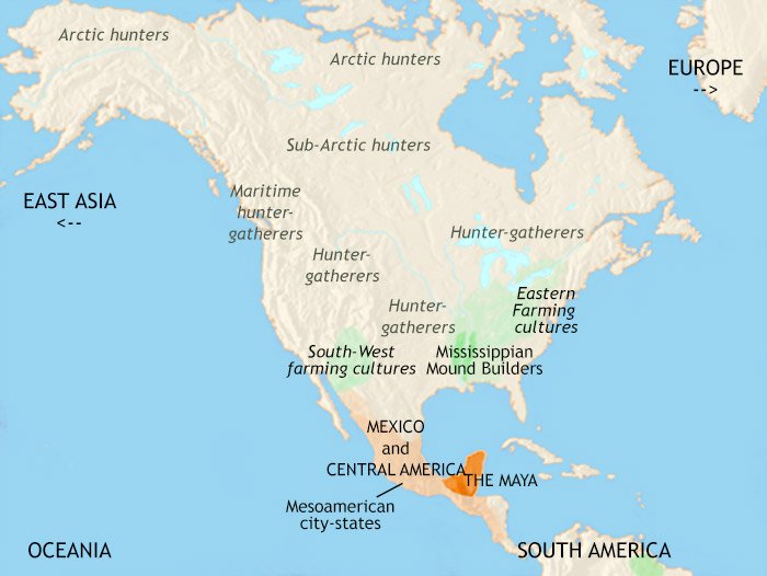 Map of North America at 750CE