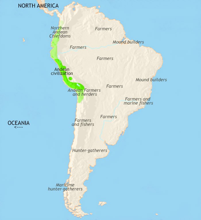 Map of South America at 200BCE