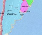 Map of Argentina, Paraguay and Uruguay at 1837CE