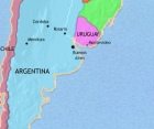 Map of Argentina, Paraguay and Uruguay at 1871CE