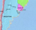 Map of Argentina, Paraguay and Uruguay at 1914CE