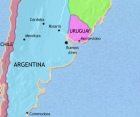 Map of Argentina, Paraguay and Uruguay at 1960CE