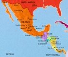 Map of Mexico and Central America at 2005CE
