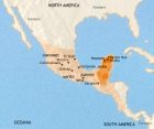 Map of Mexico and Central America at 1215CE