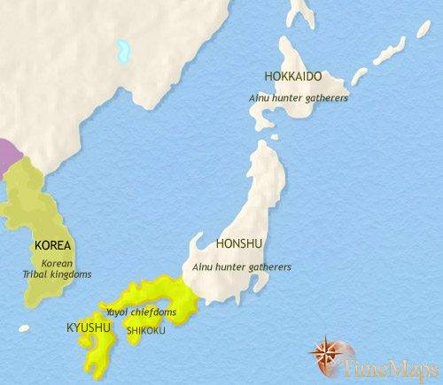 Map of Japan in 200 BCE | TimeMaps