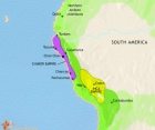 Map of Peru, Ecuador and Bolivia at 1453CE