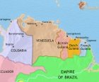 Map of Venezuela, Colombia and the Guianas at 1837CE