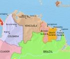 Map of Venezuela, Colombia and the Guianas at 1914CE