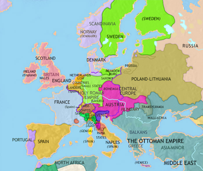 europe map with major cities